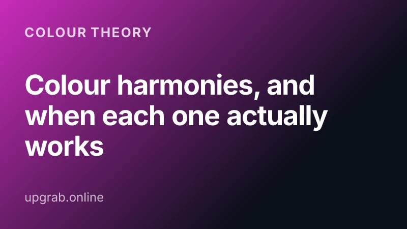 Colour harmonies, and when each one actually works — Colour theory.